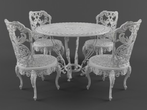 cast iron chair table 3D Model