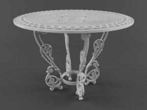 cast iron chair table Modello 3D
