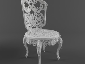 cast iron chair table Modello 3D