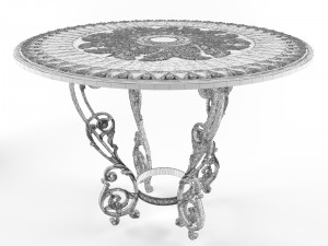 cast iron chair table Modello 3D