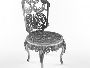 cast iron chair table Modello 3D