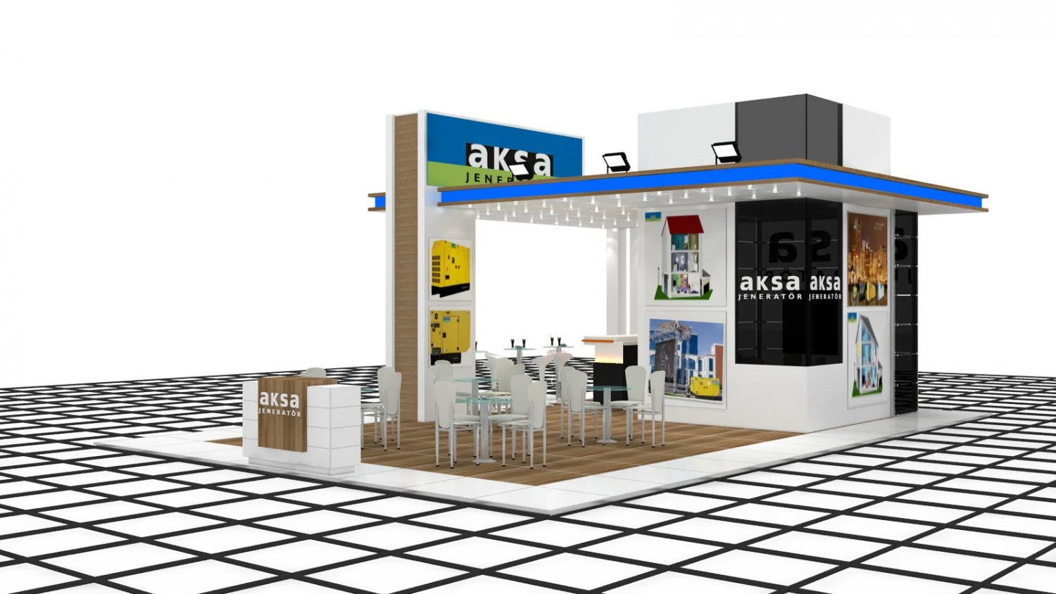 aksa jeneratr exhibition design 3D Model .c4d .max .obj .3ds .fbx .stl .blend 