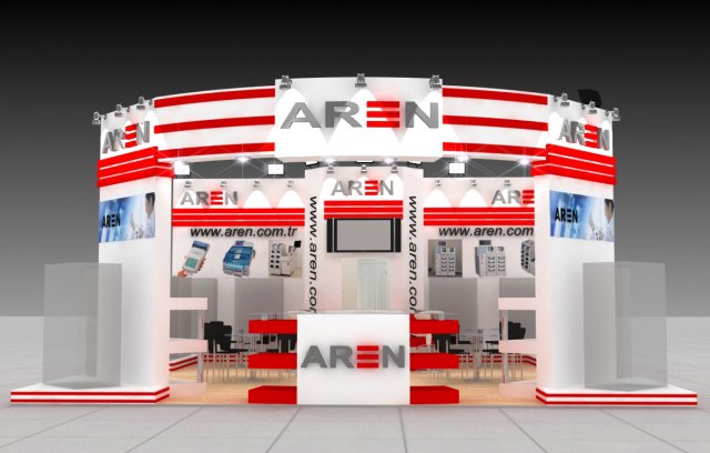 aren exhibition fair stand design 3D Model .c4d .max .obj .3ds .fbx .stl .blend 