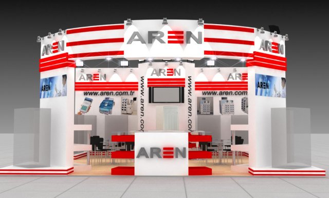aren medikal exhibition stand design 3D Model .c4d .max .obj .3ds .fbx .stl .blend 