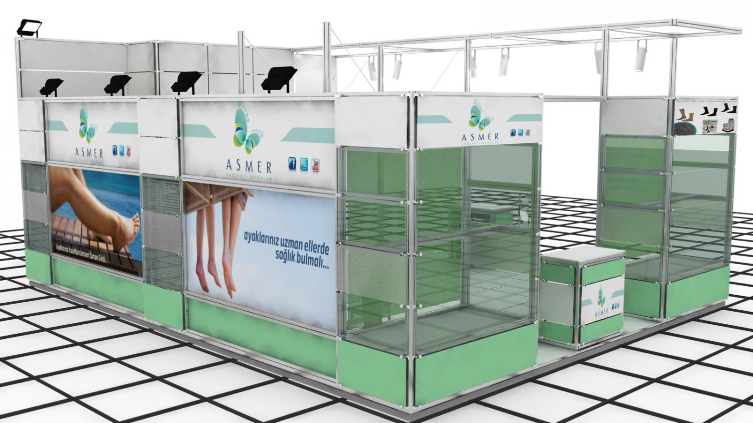 asmer exhibition stand design 3D Model .c4d .max .obj .3ds .fbx .stl .blend