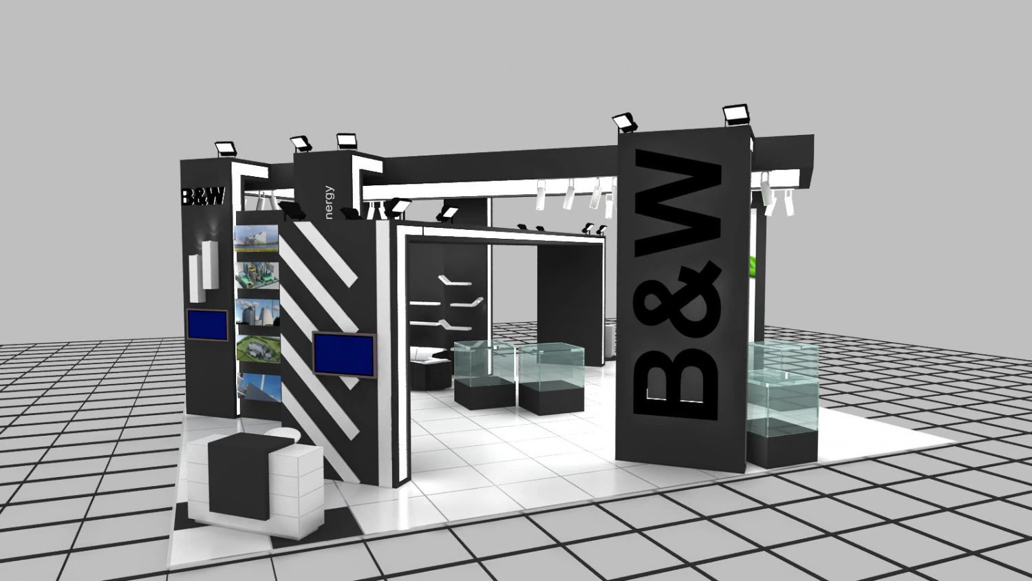 bm exhibition stand design 3D Model .c4d .max .obj .3ds .fbx .stl .blend 