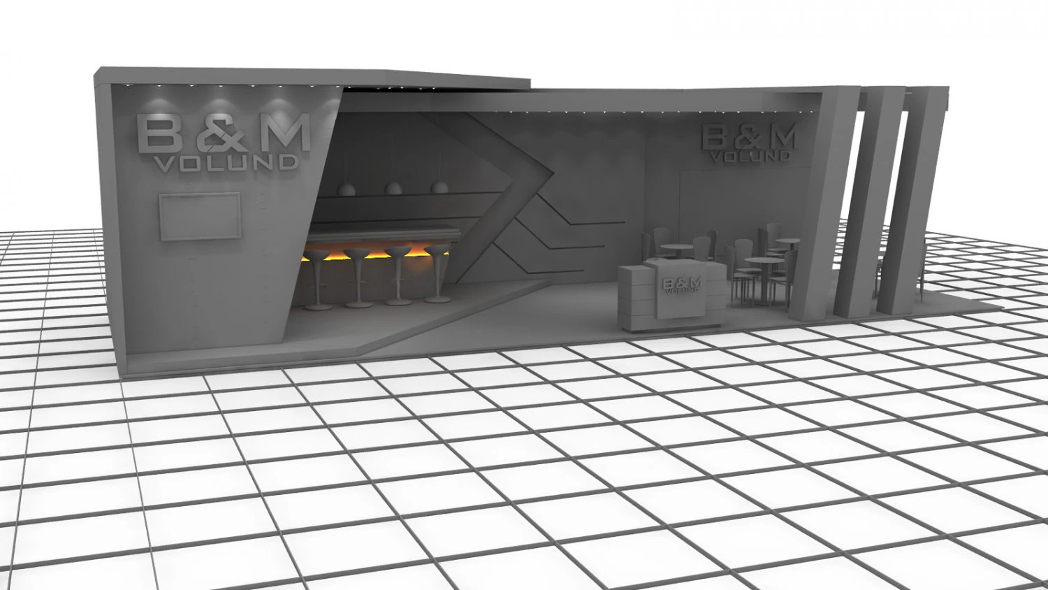 bm2 exhibition stand design 3D Model .c4d .max .obj .3ds .fbx .stl .blend