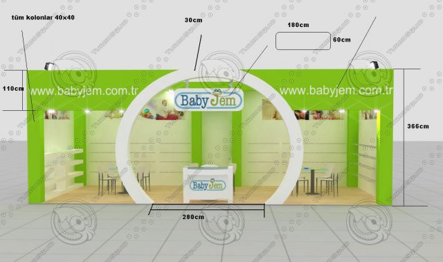 babyjem exhibition stand design 3D 모델 .c4d .max .obj .3ds .fbx .stl .blend 