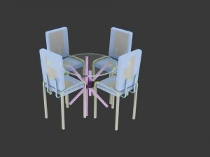 椅子テーブル 3Dモデル