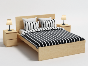 bed malm ikea 3D मॉडल
