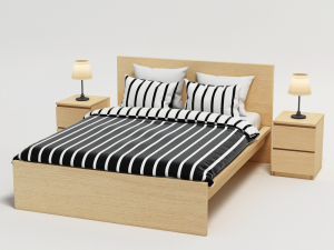 bed malm ikea 3D मॉडल