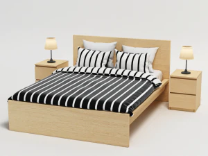 bed malm ikea 3D Model