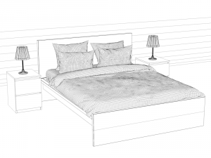 bed malm ikea 3D मॉडल