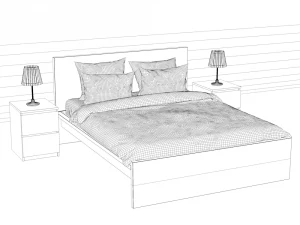 bed malm ikea 3D Model