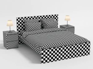 bed malm ikea 3D Model
