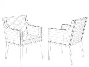 bess armchair fabric 3D मॉडल
