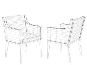 bess armchair leather 3D Model