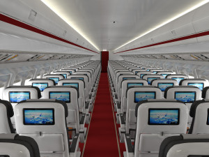 airplane cabin 109 seats 3D Модель