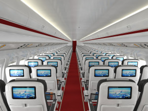 airplane cabin 109 seats 3D 모델