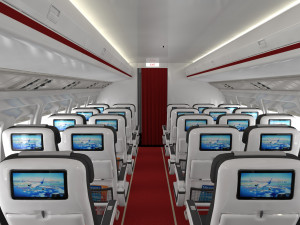 airplane cabin 109 seats 3D 모델