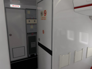 airplane cabin 109 seats 3D 모델