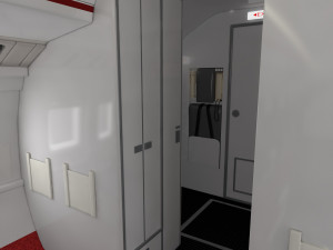 airplane cabin 109 seats 3D 모델