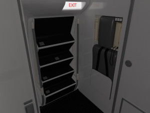 airplane cabin 109 seats 3D 모델