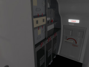 airplane cabin 109 seats 3D 모델