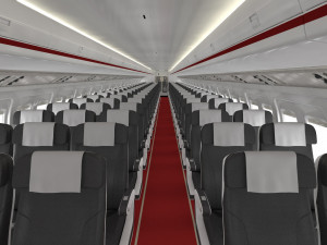 airplane cabin 109 seats 3D 모델