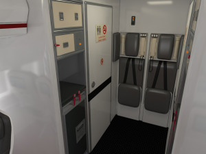 airplane cabin 109 seats 3D 모델