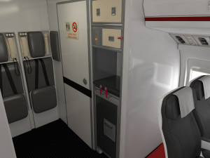 airplane cabin 109 seats 3D 모델
