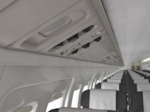 airplane cabin 109 seats 3D 모델