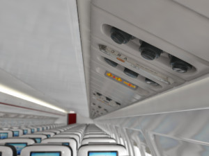 airplane cabin 109 seats 3D 모델