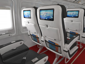 airplane cabin 109 seats 3D 모델