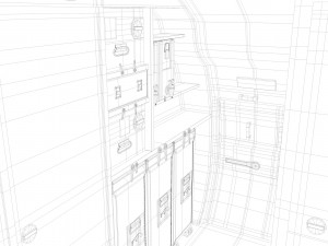 airplane cabin 109 seats 3D 모델