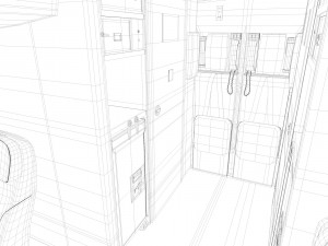 airplane cabin 109 seats 3D 모델