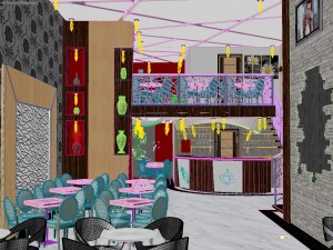 cafe restaurant interior design Modelo 3D