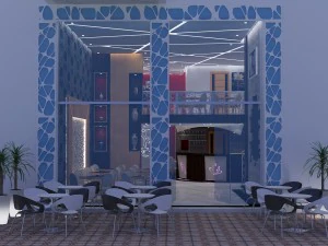 cafe restaurant interior design 3D Model