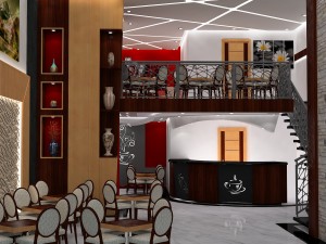 cafe restaurant interior design Modelo 3D