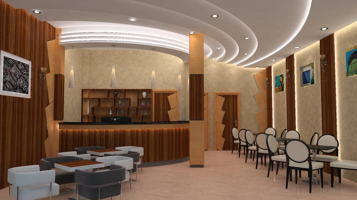 cafe restaurant interior design 3D Model .c4d .max .obj .3ds .fbx .stl .blend 