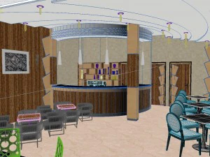 cafe restaurant interior design 3D Model