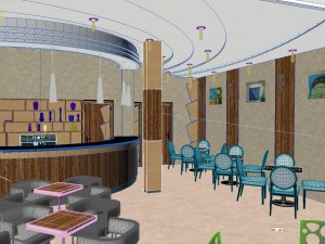 cafe restaurant interior design Modelo 3D
