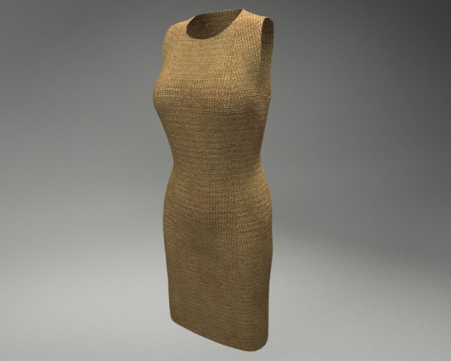 basic dress 3D Модель .c4d .max .obj .3ds .fbx .stl .blend