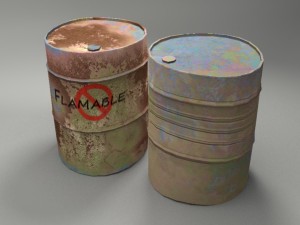 old rusty barrels 3D Модель