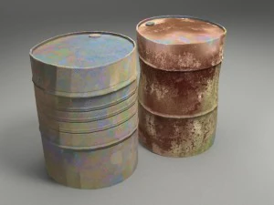 old rusty barrels 3D Model
