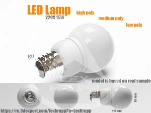 hq fotorealistische led-lamp - led-lamp 3D Model