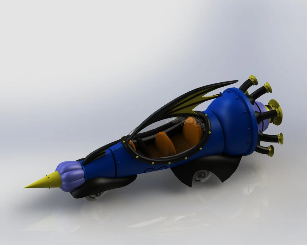 wacky races - the mean machine 3D Print Model .c4d .max .obj .3ds .fbx .stl .blend