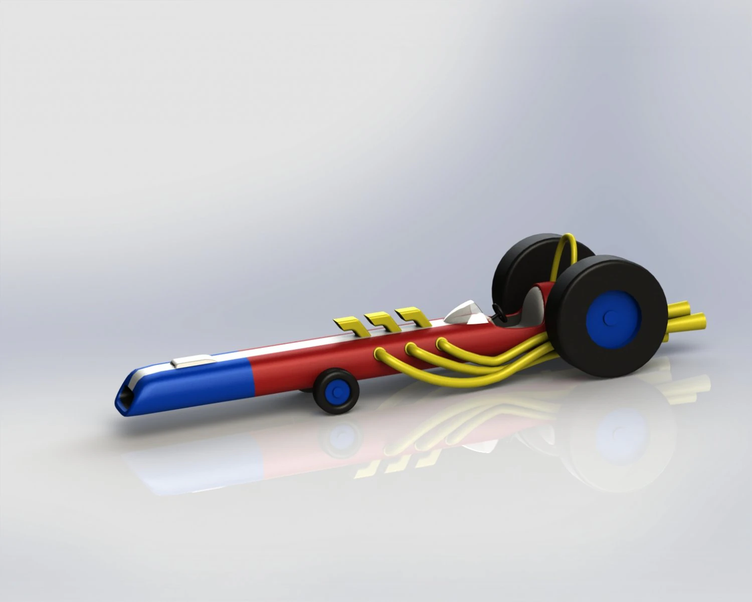 wacky races - the varoom roadster 3D Print Model .c4d .max .obj .3ds .fbx .stl .blend 