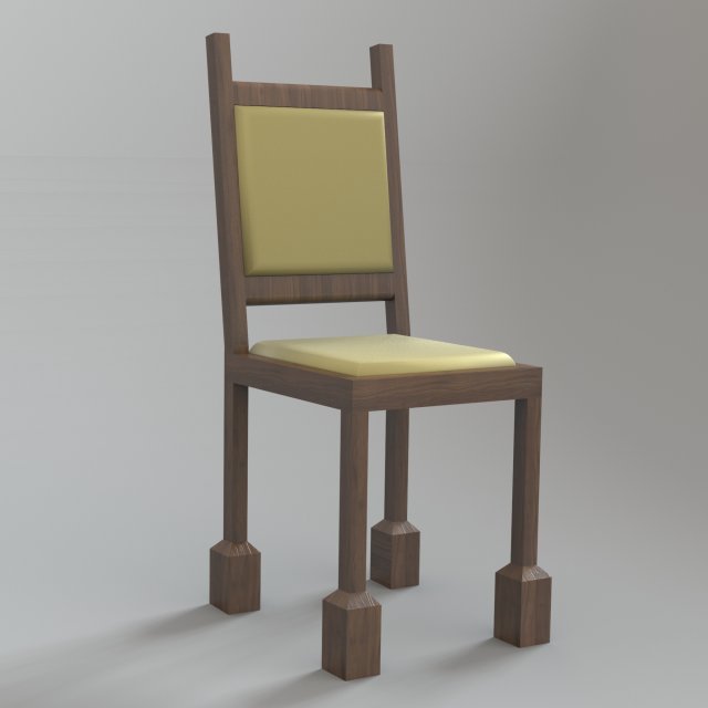 wood chair 3D Model .c4d .max .obj .3ds .fbx .stl .blend 