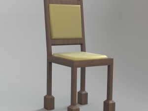 wood chair 3D 模型